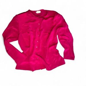 Elegant Vintage Gailord Fuchsia Button-Down Shirt for Women (14)